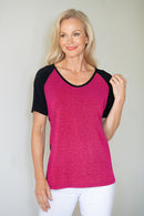 5331 S/S Trim Raglan - Pink