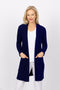 5336 Ribbed Knit Pocket Cardigan - Navy/Ink