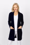 5336 Ribbed Knit Pocket Cardigan - Black