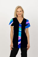 5338 Contrast Two Way Top - Black/Prism