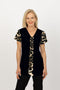 5338 Contrast Two Way Top - Black/Leopard
