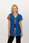 5338 Contrast Two Way Top - Teal/Tropical