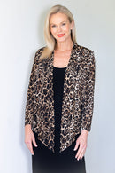 5064 Short Drape Cardi - Leopard Love