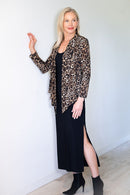 5064 Short Drape Cardi - Leopard Love