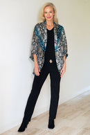 5328 Kimono Cardi - Snake Aqua