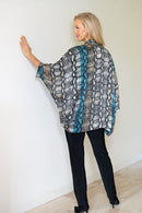 5328 Kimono Cardi - Snake Aqua