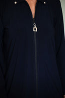 5313 Embellished Zip Cardi - Navy/Ink