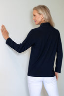 5313 Embellished Zip Cardi - Navy/Ink