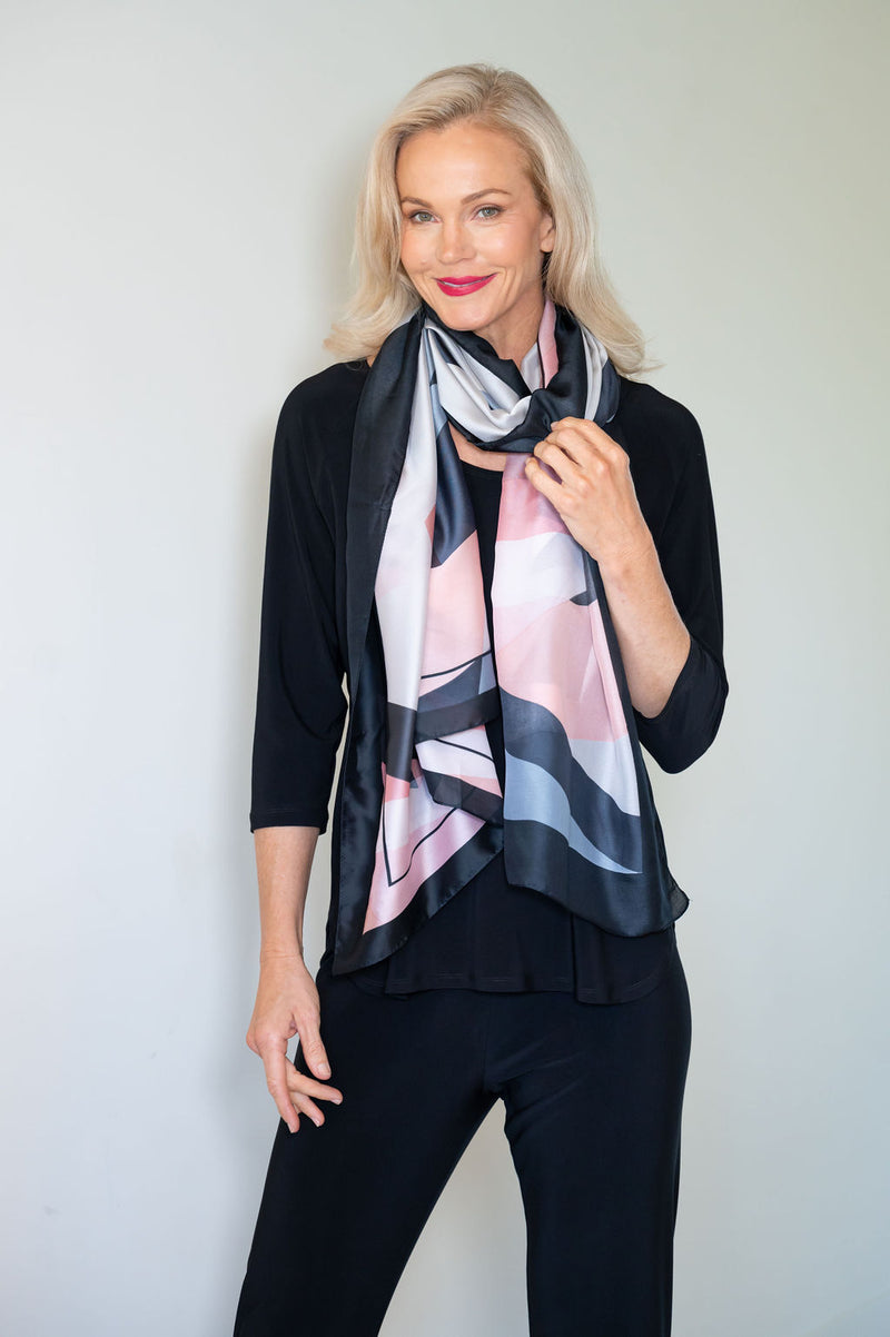 5222 Silk Scarf - Pastel Geo