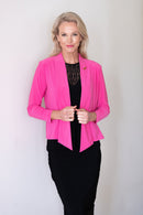 5064 Short Drape Cardi - Neon Pink