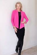 5064 Short Drape Cardi - Neon Pink