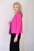 5064 Short Drape Cardi - Neon Pink