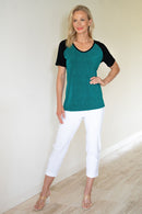 5331 S/S Trim Raglan - Green