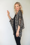 5328 Kimono Cardi - Lurex Leopard