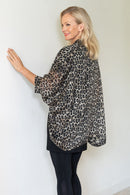 5328 Kimono Cardi - Lurex Leopard