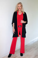 5296 Contrast wrap - Black/fiery red