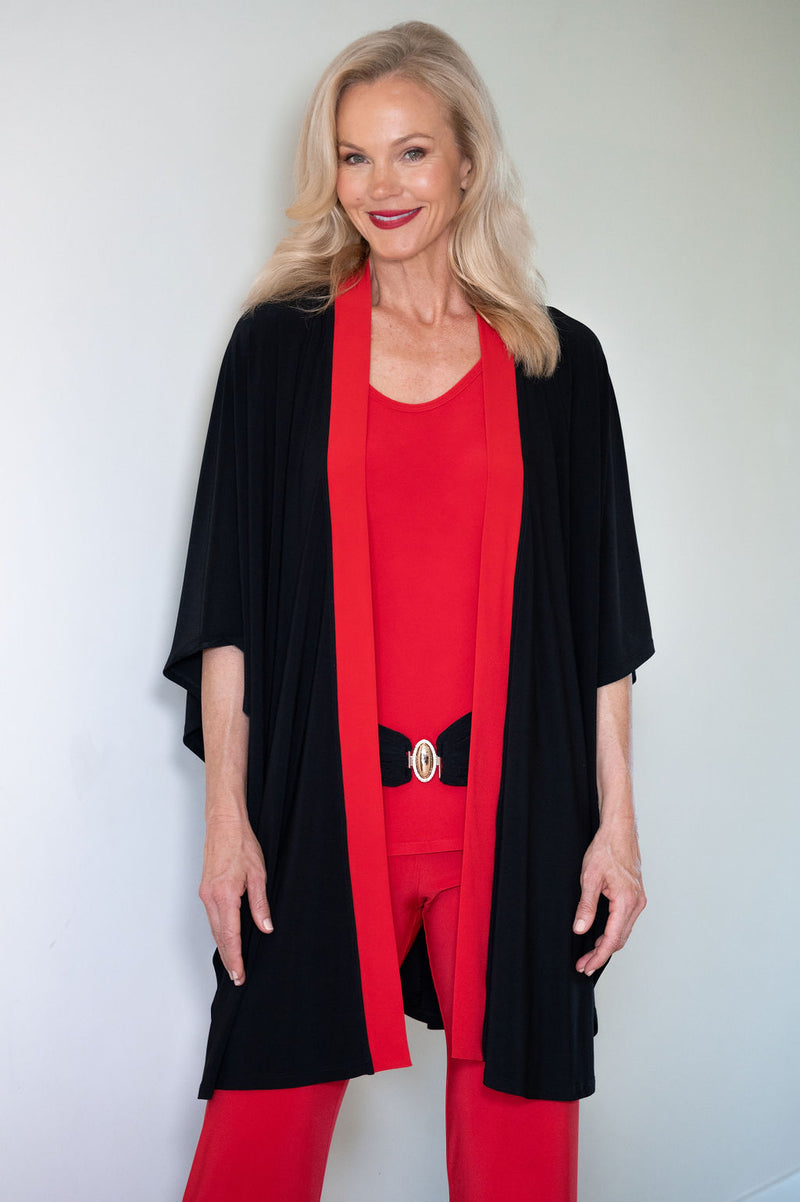 5296 Contrast wrap - Black/fiery red