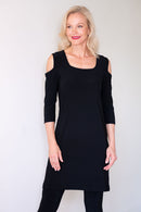 4875 Cutaway Zip Tunic - Black