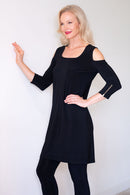 4875 Cutaway Zip Tunic - Black