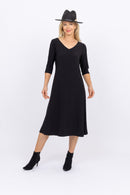 5191 3/4 Sleeve Two Way Dress - Black