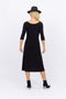 5191 3/4 Sleeve Two Way Dress - Black