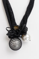 A267 Large Pearl Necklace - Black