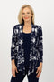 5064 Short Drape Cardi - Squiggle (Navy/White)