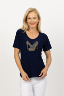 5330 Crystal Raglan -  Navy/Gold Shoe