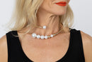 F17 Diamond Pearl Necklace - White