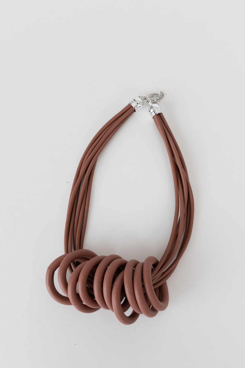 F21 Rubber Necklace - Brown