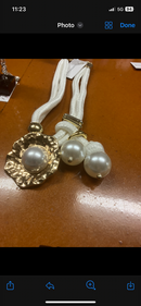 N14 PEARL FLOWER Necklace - White/Gold