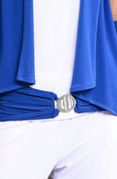 5307 NEW FANCY BUCKLE BELT -COBALT/SILVER