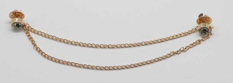 A637 Stud Chain Brooch - Gold